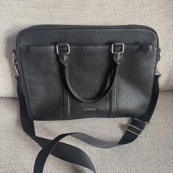 Coach Other - Coach Pebble Leather Briefcase Black